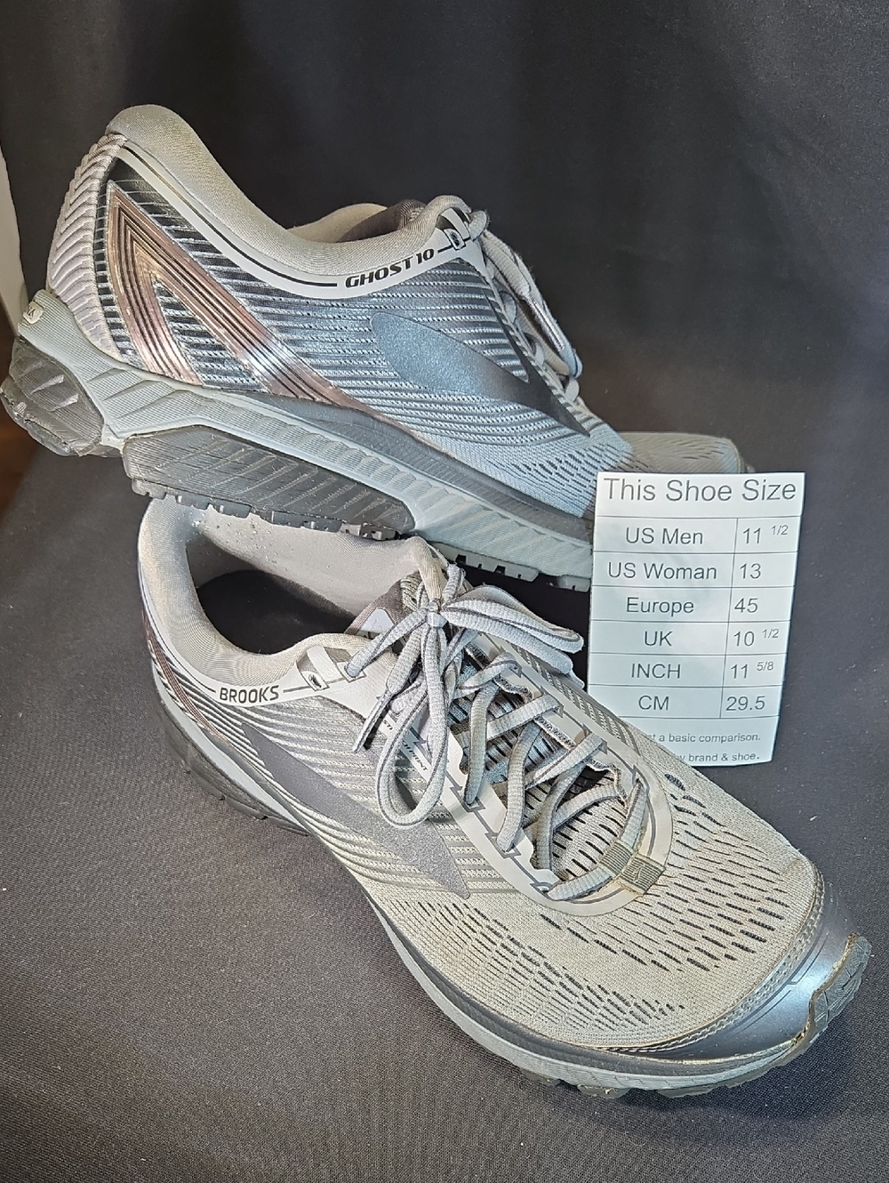 Brooks Ghost 10 Men's Running Shoe Primer Gray/ Met Charcoal / Ebony